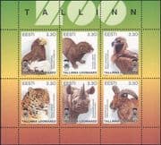 Estonia 1997 Eagle/ Leopard/ Rhino/ Mink/ Wildlife/ Cats/ Animals /Birds/ Nature 6v sht (b2590)