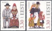 Estonia 1997 Traditional Costumes/ Clothes/ Textiles/ Design/ Heritage 2v set (n31067)