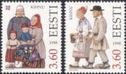 Estonia 1998 Traditional Costumes/ Clothes/ Textiles/ Design/ Heritage 2v set (ee1191)