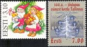 Estonia 1999 Christmas/ Greetings/ Elves/ Christmas Tree/ Animation 2v set (ee1021)