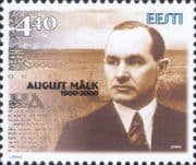 Estonia 2000 August Malk/ Writer/ Author/ Books/ Literature/ Writing 1v (ee1352)