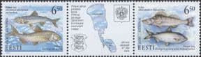 Estonia 2000 Fish of Lake Peipsi/ Nature/ Wildlife/ Conservation 2v set gttr pr (b6549)