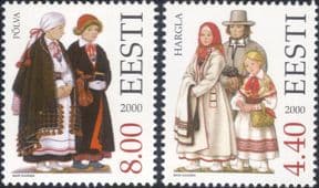 Estonia 2000  Traditional Costumes/ Clothes/ Textiles/ Design/ Heritage  2v set  (ee1272)