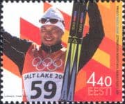 Estonia 2002 Andrus Veerpalu/ Olympic Gold Medal/ Skier/ Skiing/ Sports 1v (ee1322)