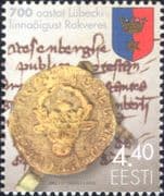 Estonia 2002 Lubek Charter/ Coin/ Money/ Manuscript/ History/ Coat-of-Arms 1v (ee1320)