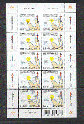 Estonia 2007 Juminda Lighthouse/ Maritime Safety/ Buildings/ Architecture/ Transport 10v sht Left hand row antenna (n17385)