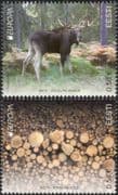 Estonia 2011 Europa/ Forests/ Elk/ Animals/ Wildlife/ Nature/ Conservation/ Environment/ Trees/ Plants 2v set (ee1068)
