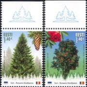 Estonia 2017 Spruce/ Rowan/ Forests/ Trees/ Plants/ Nature/ Flowers 2v set (ee1260)