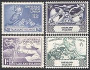 Falklands 1949 Universal Postal Union / UPU / Ship / Plane / Statue / Transport 4v n39820