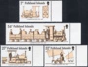 Falklands 1984 Camber Railway 70th/ Narrow Gauge/ Steam Engines/ Trains 4v set (s703j)