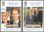 Falklands 1999 Prince Edward/ Sophie Rhys-Jones/ Royal Wedding/ Royalty/ People 2v set (n44939)