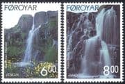 Faroe Islands/Faroes 1999 Europa/ Waterfalls/ Tourism/ Water/ Flowers/ Falls/ Nature 2v set (n23880)