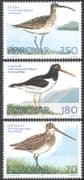 Faroes 1977 Birds/ Nature/ Wildlife/ Gull /Snipe /Whimbrel /Oystercatcher 3v set b2431