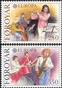 Faroes 1985 Europa/ Music/ Piano/ Guitar/ Drums/ Flute/ Saxophone/ Instruments/ Arts 2v set (n30266)