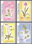 Faroes 1988 Orchid/ Daisy/ Tormentil/ Butterwort/ Flowers/ Nature/ Plants 4v set (b5246)