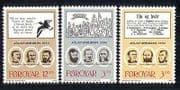 Faroes 1988 Politics / People / Birds / Poem 3v set (n27985)