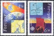Faroes 1991 Europa/ Europe in Space/ Weather Map/ Satellite/ Stars/ Sail 2v set (n43505m)