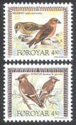 Faroes 1996 Birds / Nature / Wildlife / Waxwing/ Crossbill 2v set (b282)