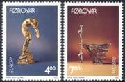 Faroes/Faroe Islands 1993 Europa/ Contemporary Art/ Artists/ Sculpture/ Statues/ Bronze 2v set (n23881)