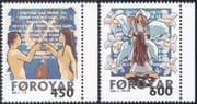 Faroes/ Faroe Islands 1999 Christmas/ Greetings/ Adam & Eve/ Angel/ Animation 2v set (n23556)