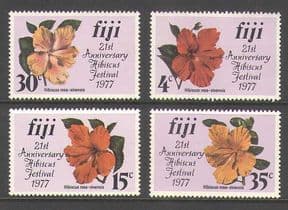 Fiji 1977  Hibiscus Festival/ Flowers/ Plants/ Nature  4v set  (n21410)
