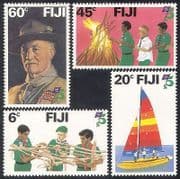 Fiji 1982 Baden Powell / Scouts / Scouting / Youth / Boat / Camp Fire 4v set (n39969)