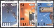 Fiji 1986 Halley's Comet / Space / Astronomy / Telescope / Palm Trees 3v set (n10592)