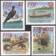 Fiji 1996 Banabans/ Frigatebird/ Canoes/ Birds/ Nature/ Transport/ People/ Boats 4v set (b1555)