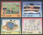 Fiji 1996 UNICEF / 50th / Children / Art / Paintings / Animation / Dove 4v set (n40425)