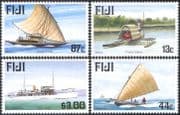 Fiji 1998 Raft/ Canoes/ Ship/ Boats/ Transport/ Nautical/ Maritime 1st series 4v set (n18625)