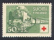 Finland 1944 Steam / Engine / Trains / Red Cross 1v (n24811)
