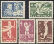 Finland 1947 Tuberculosis Fund/ Health/ TB/ Children/ Nurse/ Welfare/ Medical 5v set (n24818)