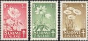 Finland 1949 Flowers/ Plants/ Medical/ Health/ Tuberculosis Fund/ TB 3v set (n43007g)