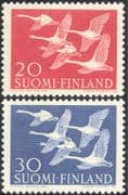 Finland 1956 Northern Countries Day/ Whooper Swans/ Birds/ Nature/ Animation2v set (b735a)