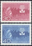 Finland 1960 World Refugee Year/ WRY/ Refugees/ Tree/ Welfare/ Health/ People 2v set (n30527)