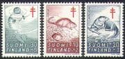 Finland 1961 Tuberculosis Fund / Medical / Health / Seal / Otter / Animals 3v set (n41004)