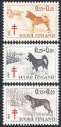 Finland 1965 Dogs / Tuberculosis Fund / Medical / Health / Animals 3v set (n18705)