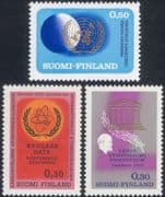 Finland 1970  UN/ United Nations 25th/ Nuclear Energy/ Lenin/ UNESCO  3v set  n13607q)