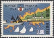 Finland 1974 Hanko/ Ship/ Harbour/ Boats/ Buildings/ Architecture/ Heritage/ Map 1v (n19580g)