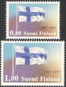 Finland 1977 Independence 60th Anniversary/ National Flag/ Politics/ Government 2v set (n23802k)
