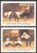 Finland 1980 Christmas/ Greetings/ Children's Games/ Fire/ Flames 2v set (n23802h)