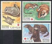 Finland 1982 Red Cross / Medical / Health / Dormouse / Mink / Animals / Nature 3v set n41011