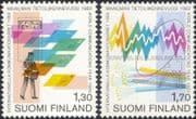 Finland 1983 Postman/ Computer/ Letters/ Radio Dish/ Communications Year 2v set (n19580p)