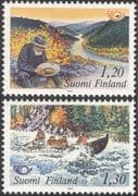 Finland 1983 Tourism/ Canoe/ Gold Miner/Forest/Sports/Transport/Boats 2v set n13607m
