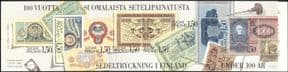 Finland 1985 State Printing Works/ Money/ Bank Notes/ Ship/ Waterfall/ Commerce/ Business/ Industry 8v bklt (n44771)