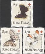 Finland 1986 Red Cross/ Butterflies/ Moths/ Medical/ Health/ Welfare 3v set (b9601)