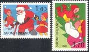 Finland 1987 Christmas/ Greetings/ Santa Claus/ Father Christmas/ Brownies 2v set (s143f)