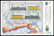 Finland 1987 Trains/ Steam/ Transport/ Railways/ Rail/ StampEx 4v m/s (n29159)