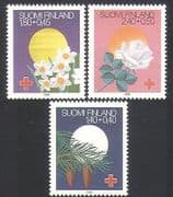 Finland 1988 Red Cross / Health / Welfare / Flowers / Festivals / Rose / Plants 3v (n36094)
