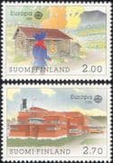 Finland 1990 Europa/ Post Office Buildings/ Architecture/ Building/ Mail/ Post 2v set (b735w)